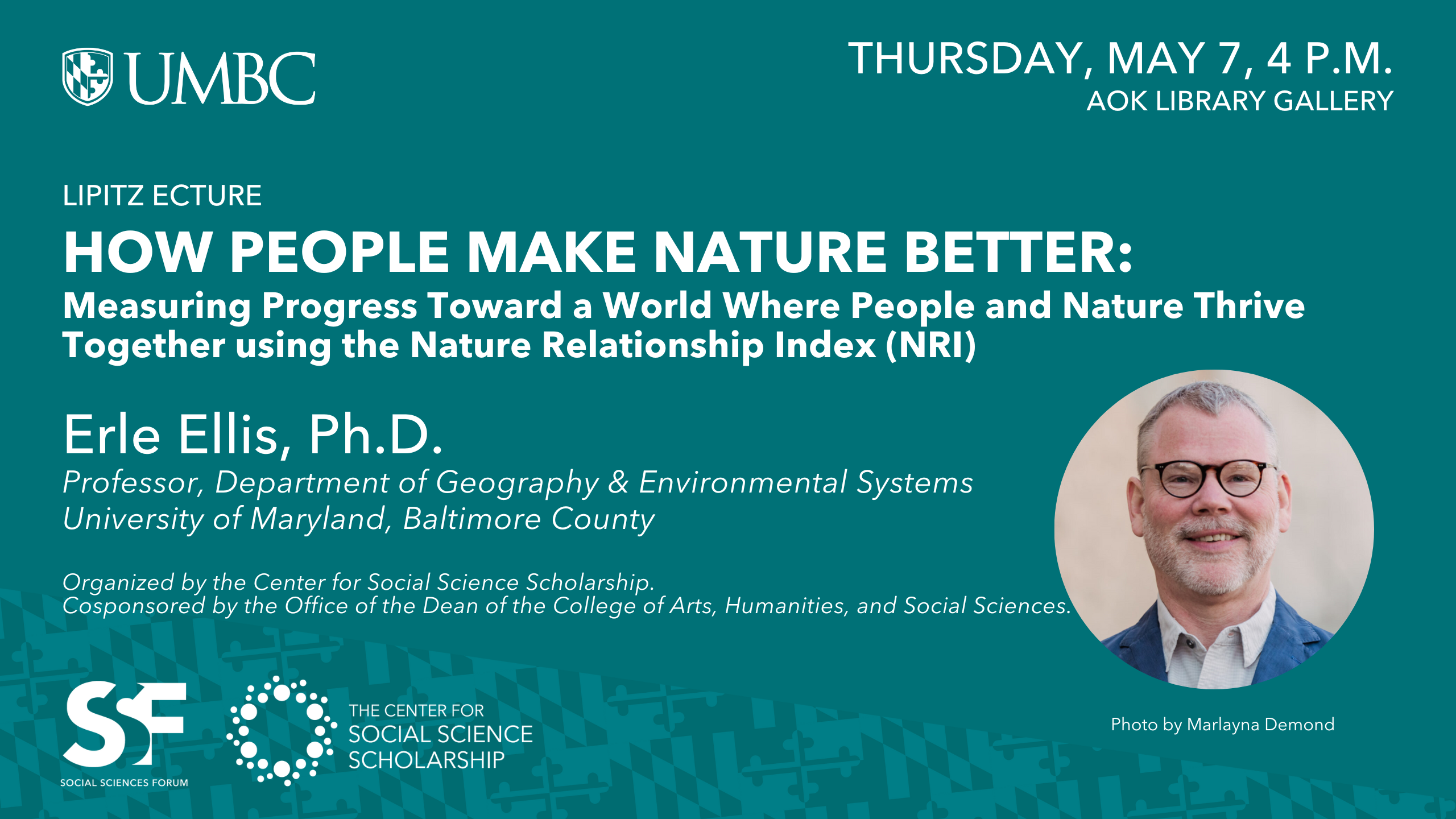 promo slide containing lecture details and speaker's headshot.  All text is included in this event post.
